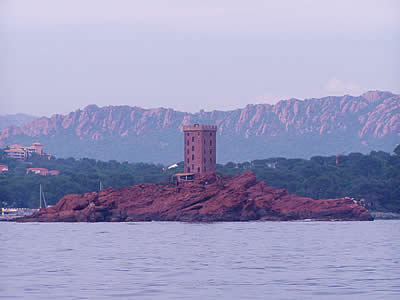 The tower with yachts  behind