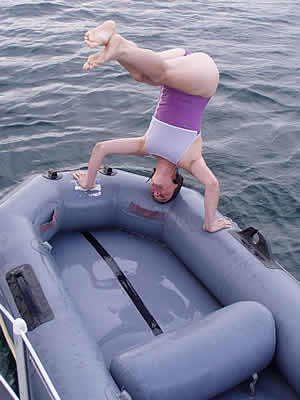 A headstand on a moving platform!