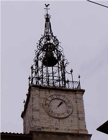 The wrought iron bell tower